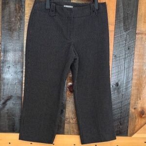 Ann Taylor Margo Cotton/polyester Black /white Micro Dot Cropped pants size 8